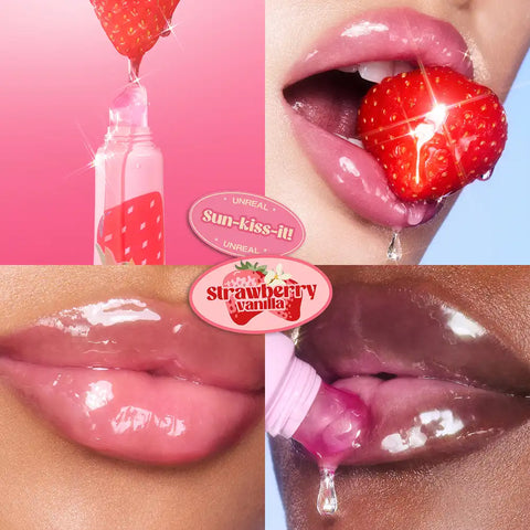 UNREAL LIPS HEALTHY GLOW NECTAR OIL JUICYLICIOUS STRAWBERRY VANILLA