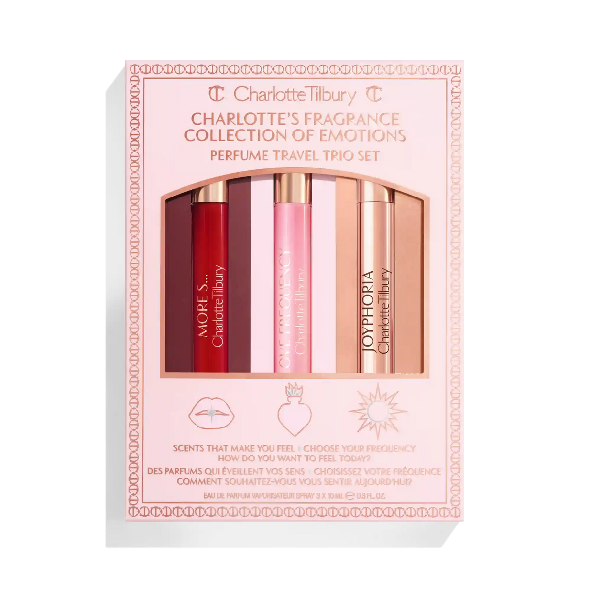FRAGRANCE COLLECTION OF EMOTIONS PERFUME TRAVEL TRIO SET LIMITED EDITION FRAGRANCE KIT